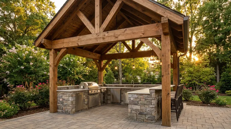 Covered Outdoor Kitchen Charlotte vs Open Sky