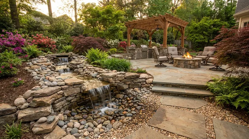 Pondless Waterfalls vs Reflecting Fountains: Choosing a Water Feature for Your Charlotte Backyard