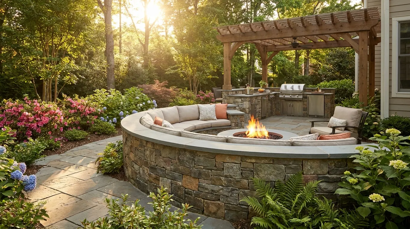 Seating Wall Outdoor Living Charlotte: Cocktail vs Dining