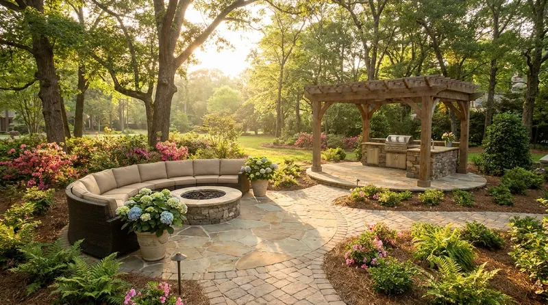 Circular Patio Design Charlotte: Gathering vs Dining