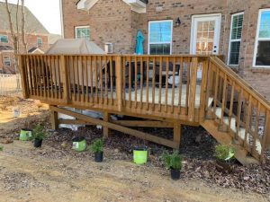 Back Deck with Plantings Placed