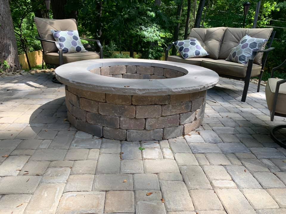Paver Patio And Fire Pit Outdoor, Belgard Round Fire Pit Kitchen