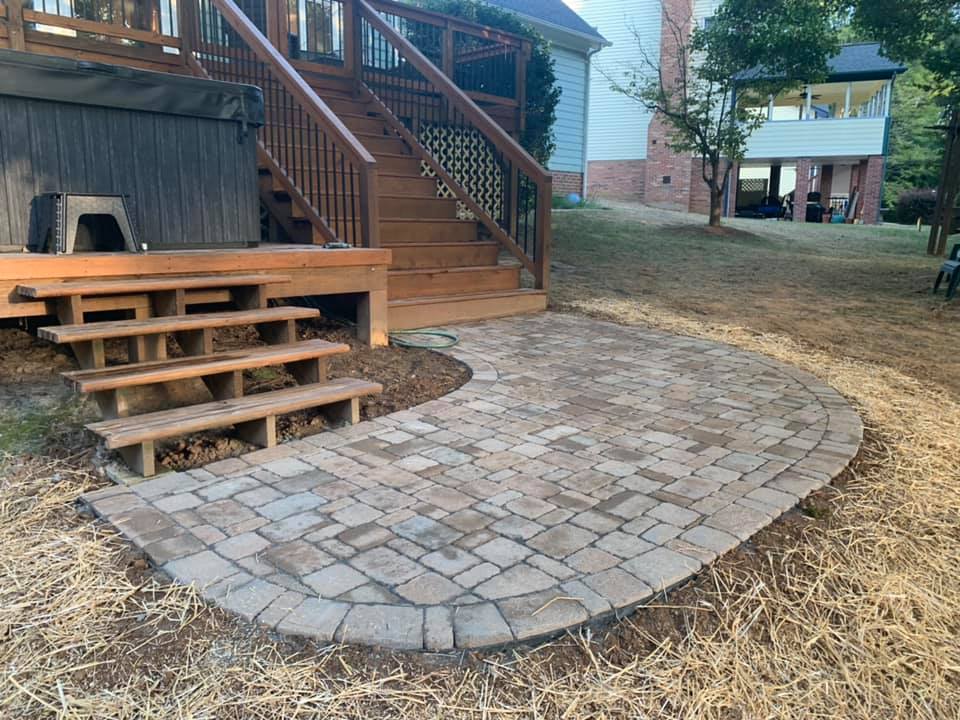 Paver Patio Landing and Pathway