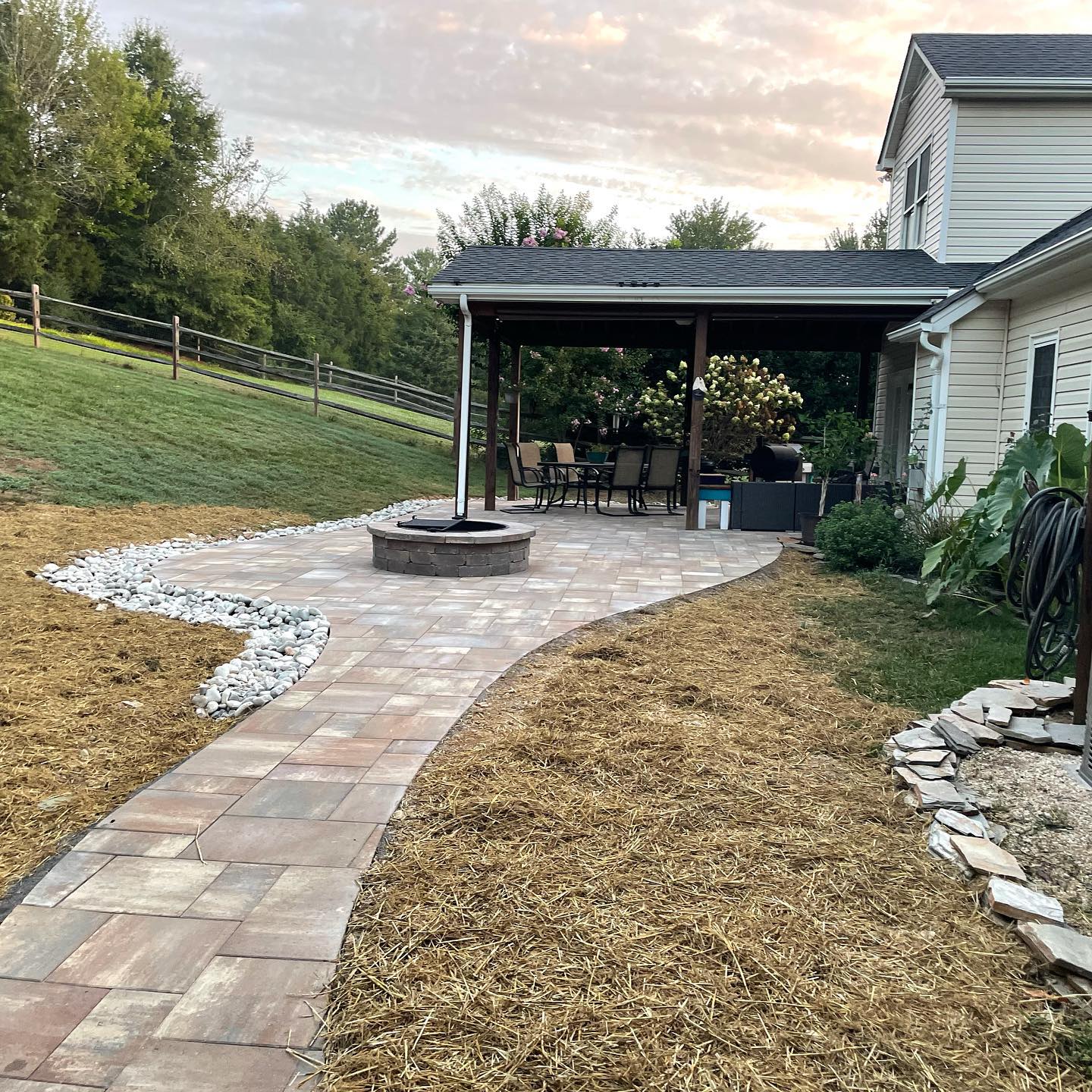 Paver Patio, Pathway and Fire-Pit