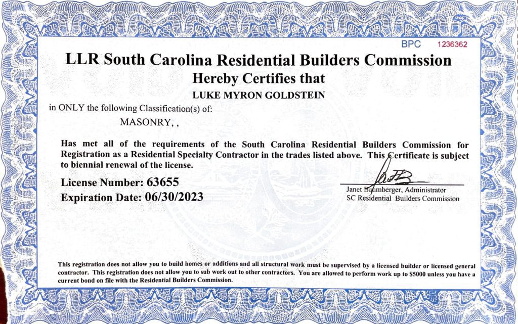 LLR South Carolina Residential Builders Commission 