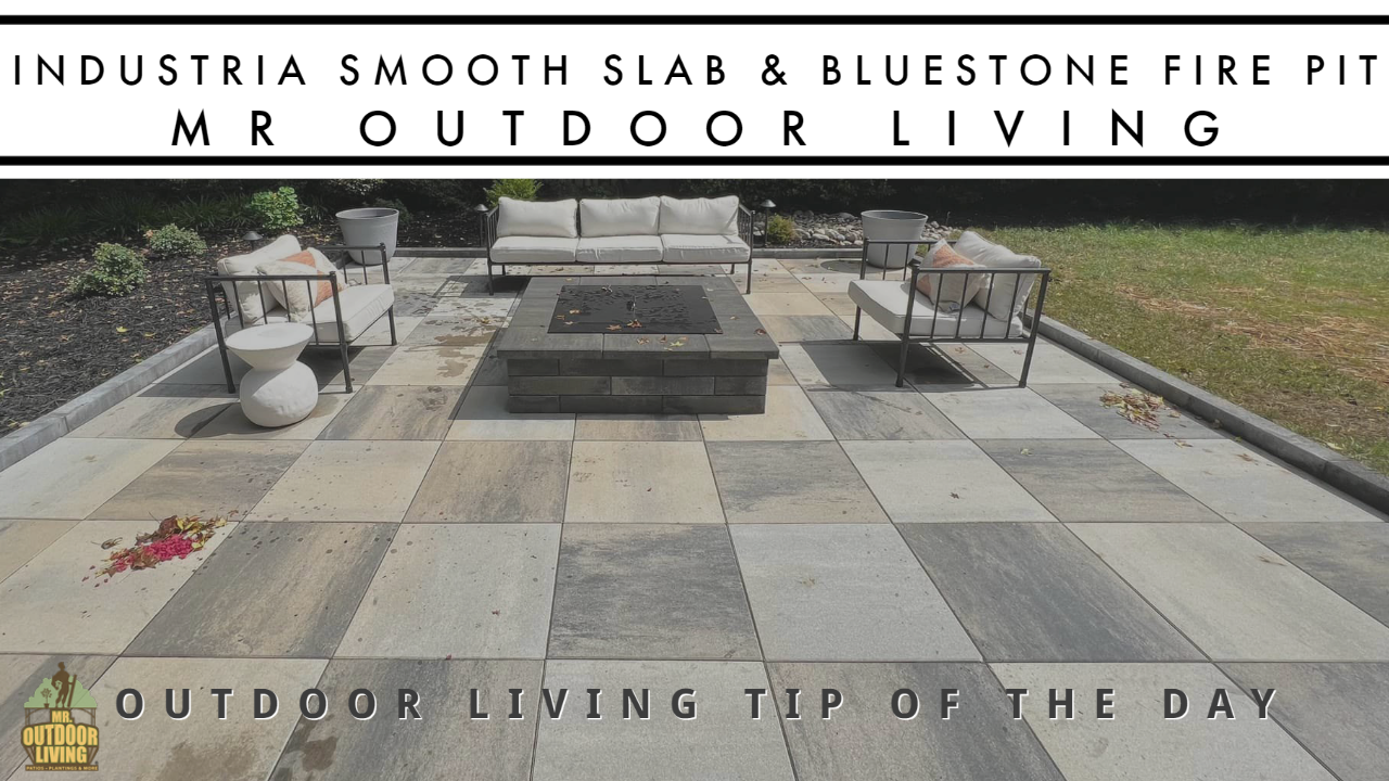 Techo-Bloc Industria Smooth Slab and Custom Bluestone Fire Pit – Outdoor Living Tip of the Day