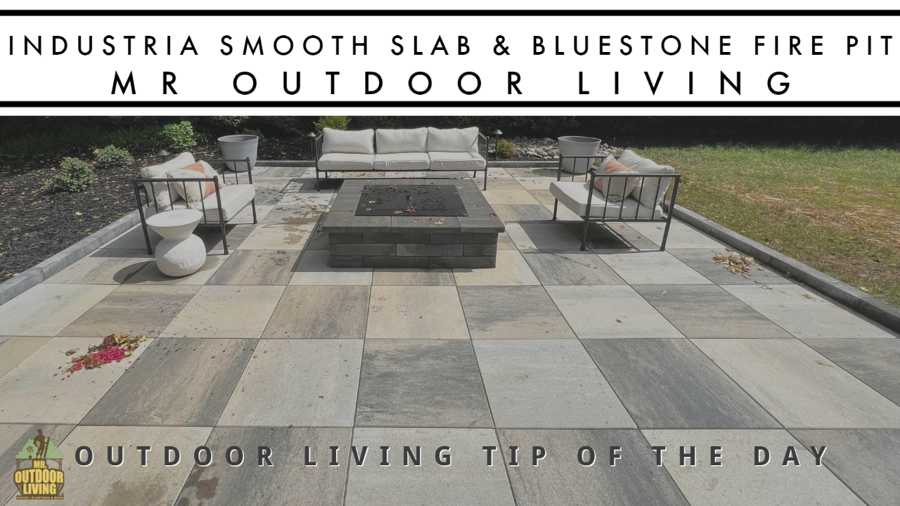 Techo-Bloc Industria Smooth Slab and Custom Bluestone Fire Pit ...