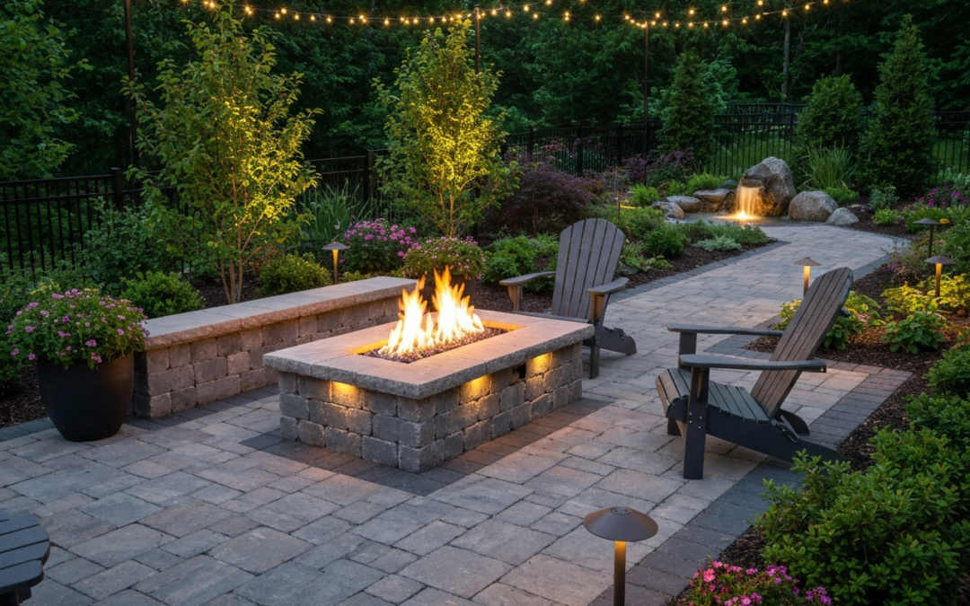 Cozy Outdoor Patio Fire Pit Area