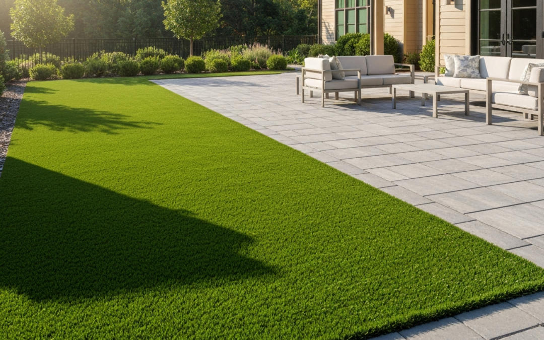 Artificial Turf with Pavers