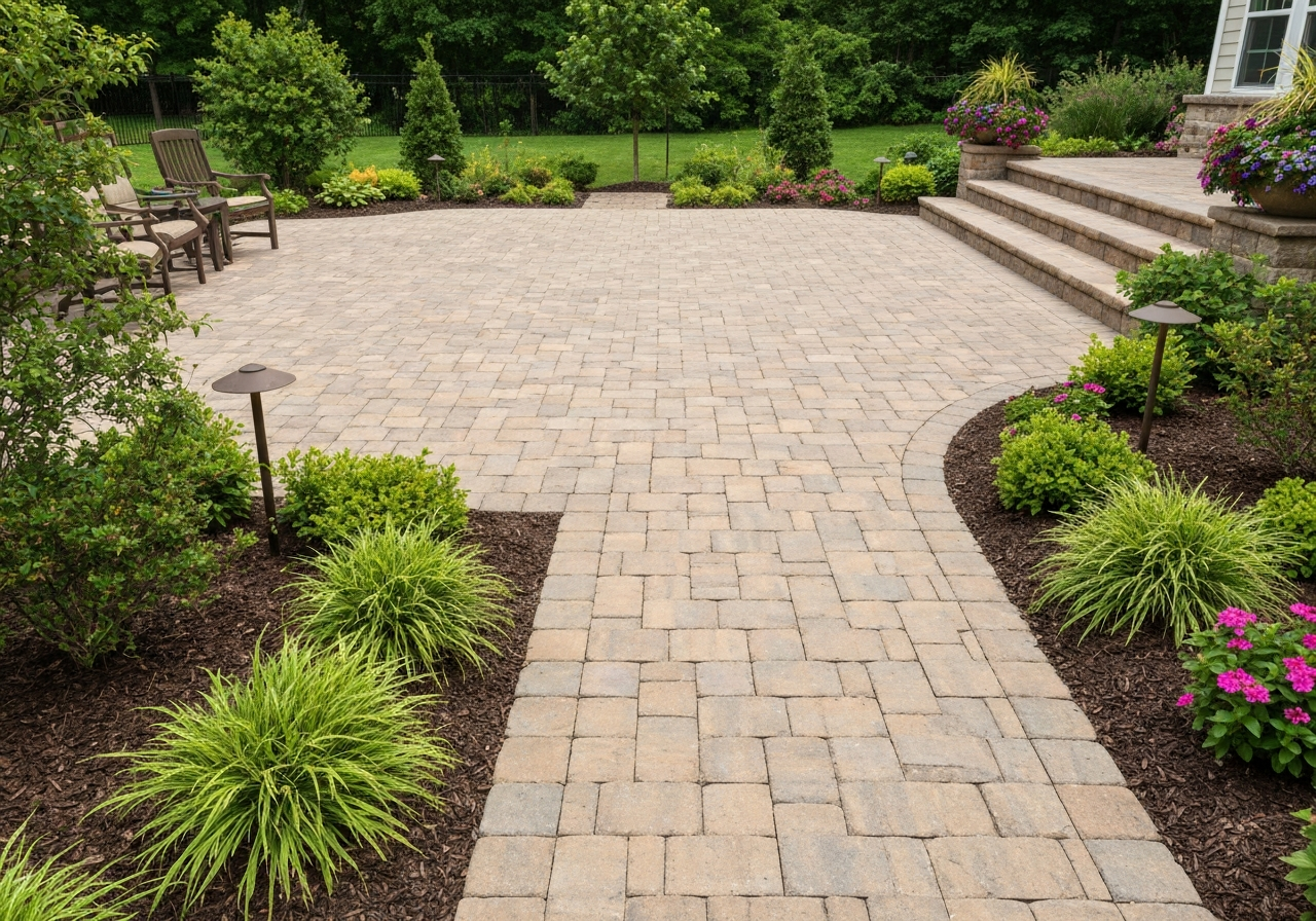 Paver patio and walkway