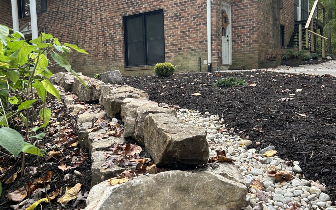 boulders as retaining wall